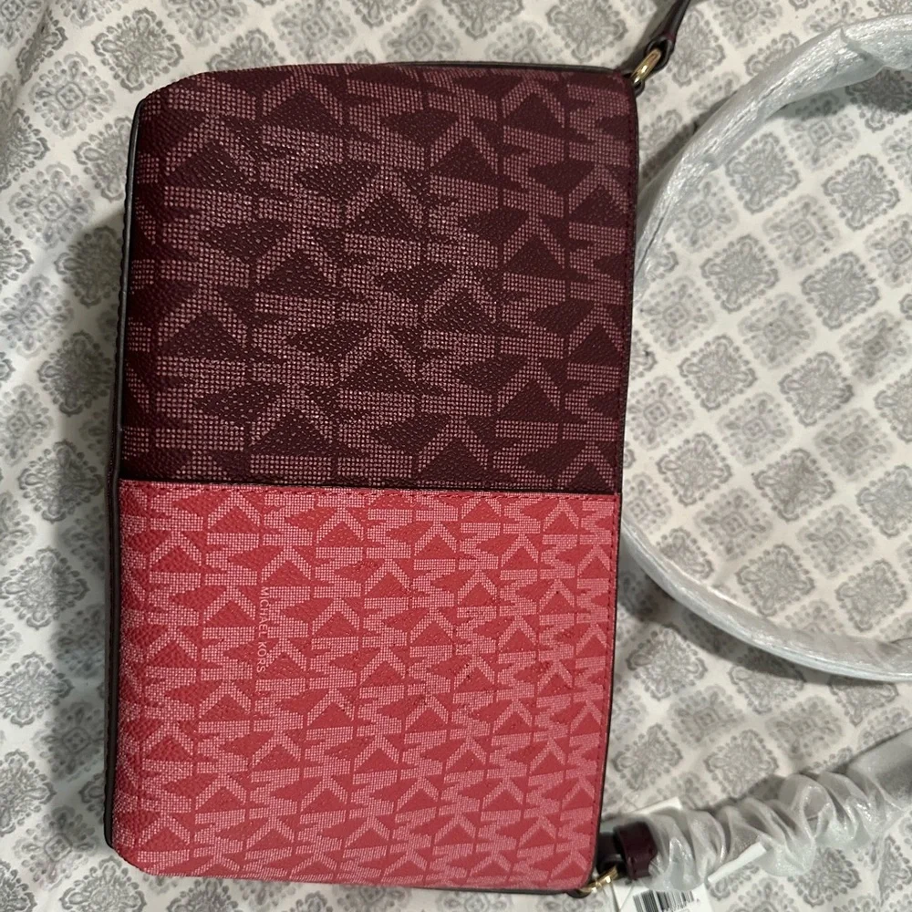 Michael Kors Two-Tone Burgundy and Pink Crossbody Bag